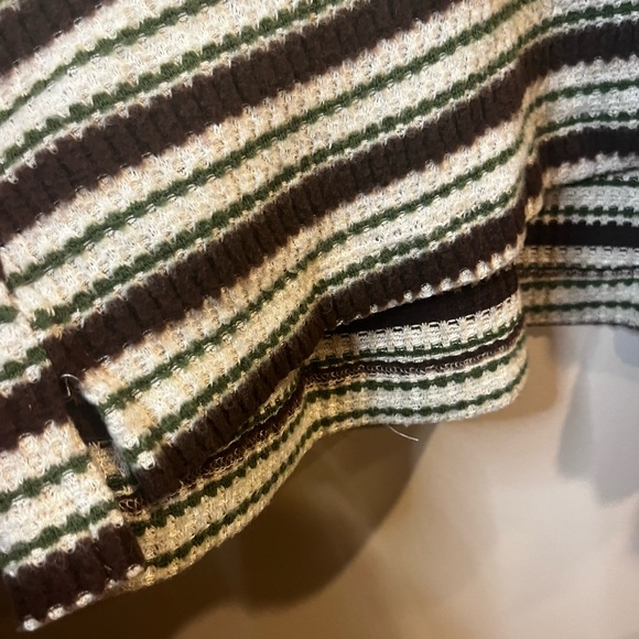 Lush super soft oversized sweater Size Large vintage look Brown white and green - Picture 3 of 6